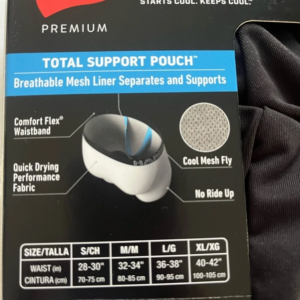 Hanes Premium Boxer Briefs Mens Small Blue Black Tagless Stretch Breathable New
